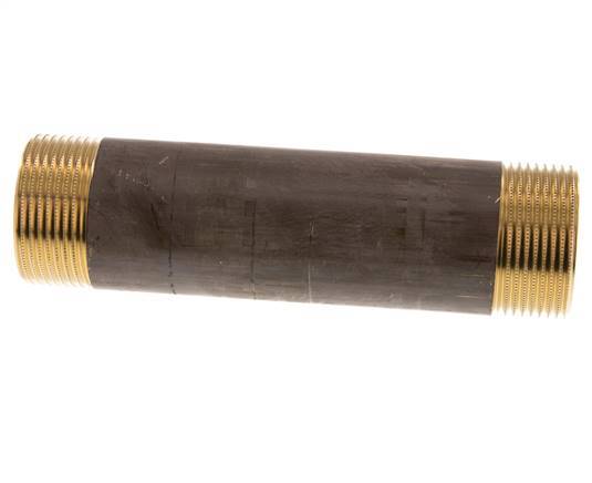 G 1 1/4'' Brass Double Pipe Nipple 16 Bar DIN 2982 - 150mm