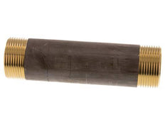 G 1 1/4'' Brass Double Pipe Nipple 16 Bar DIN 2982 - 150mm