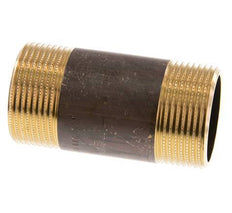G 1 1/4'' Brass Double Pipe Nipple 16 Bar DIN 2982 - 80mm