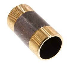G 1 1/4'' Brass Double Pipe Nipple 16 Bar DIN 2982 - 80mm