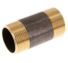 G 1 1/4'' Brass Double Pipe Nipple 16 Bar DIN 2982 - 80mm