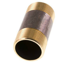 G 1 1/4'' Brass Double Pipe Nipple 16 Bar DIN 2982 - 80mm
