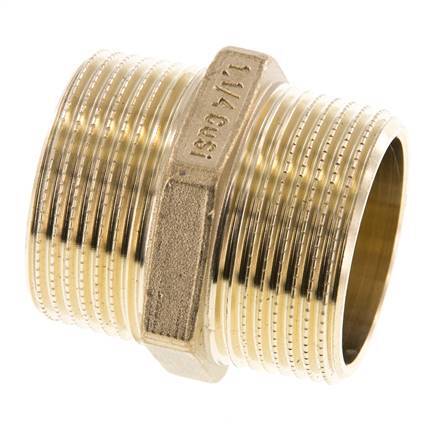 R 1 1/4'' Brass Double Nipple 16 Bar