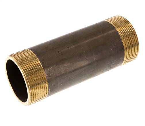 G 2'' Brass Double Pipe Nipple 16 Bar DIN 2982 - 150mm