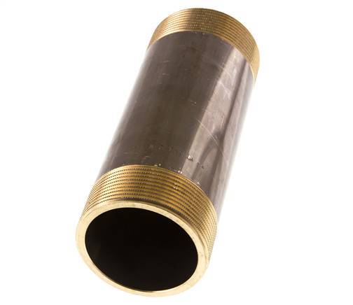 G 2'' Brass Double Pipe Nipple 16 Bar DIN 2982 - 150mm