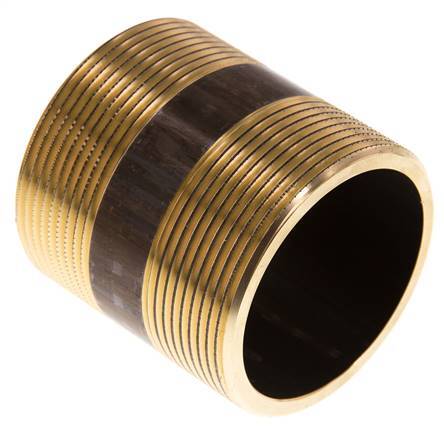 G 2'' Brass Double Pipe Nipple 16 Bar DIN 2982 - 60mm