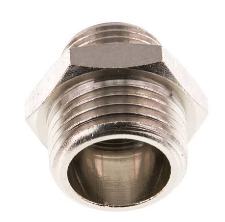 G 1/2'' x G 3/8'' Nickel plated Brass Double Nipple 16 Bar [2 Pieces]