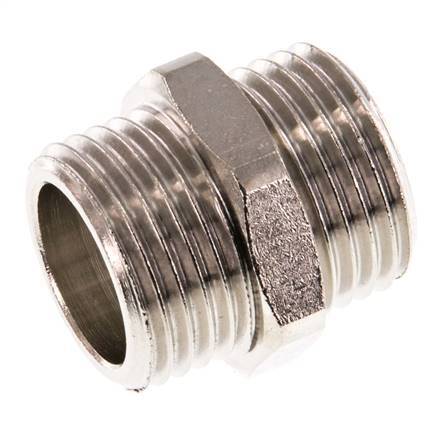 G 1/2'' Nickel plated Brass Double Nipple 16 Bar [2 Pieces]