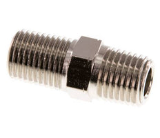 1/4'' NPT x R 1/4'' Nickel plated Brass Double Nipple 60 Bar