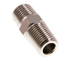 1/4'' NPT x R 1/4'' Nickel plated Brass Double Nipple 60 Bar