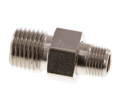 R 1/4'' x R 1/8'' Nickel plated Brass Double Nipple 3-pieces with Conically sealing 16 Bar [2 Pieces]