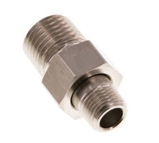 R 1/4'' x R 1/8'' Nickel plated Brass Double Nipple 3-pieces with Conically sealing 16 Bar [2 Pieces]