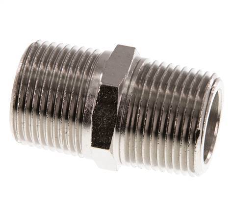 3/4'' NPT x R 3/4'' Nickel plated Brass Double Nipple 60 Bar