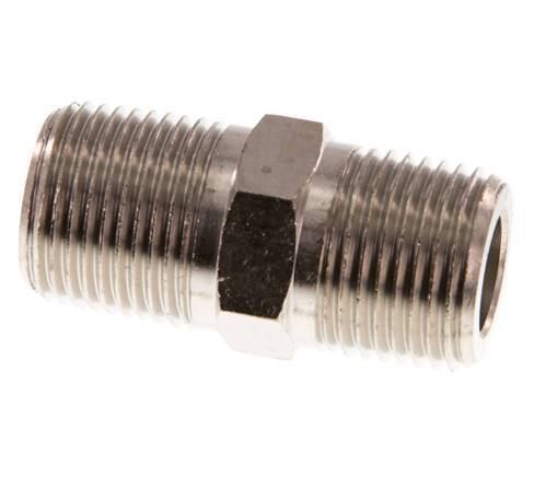 3/8'' NPT x R 3/8'' Nickel plated Brass Double Nipple 60 Bar