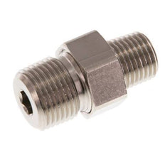 R 3/8'' x R 1/4'' Nickel plated Brass Double Nipple 3-pieces with Conically sealing 16 Bar [2 Pieces]