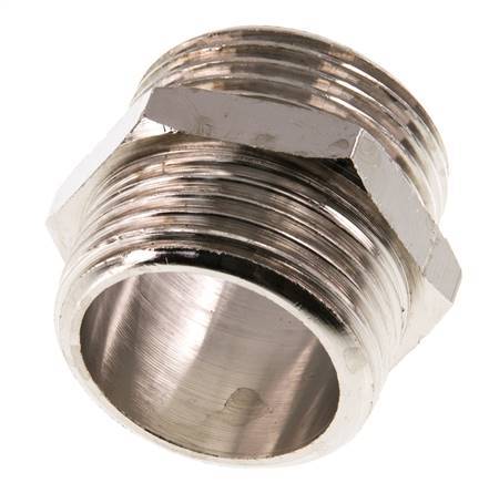 G 1'' Nickel plated Brass Double Nipple 16 Bar