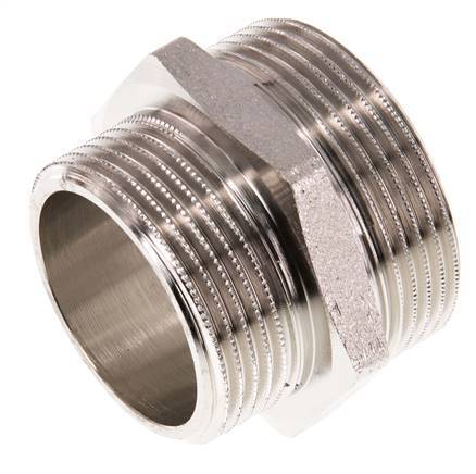G 1 1/2'' x G 1 1/4'' Nickel plated Brass Double Nipple 16 Bar
