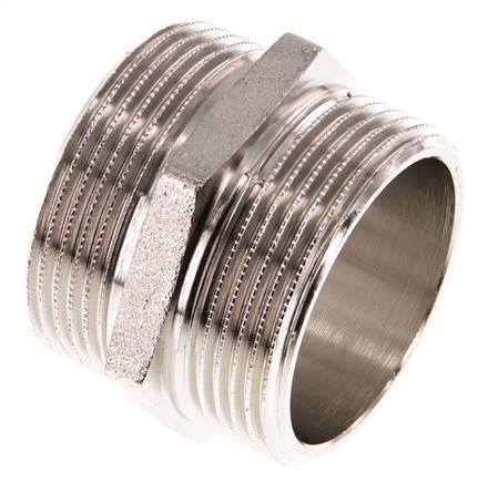 G 1 1/2'' Nickel plated Brass Double Nipple 16 Bar