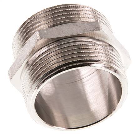 G 1 1/2'' Nickel plated Brass Double Nipple 16 Bar