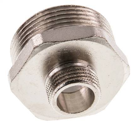 G 1 1/4'' x G 1/2'' Nickel plated Brass Double Nipple 16 Bar