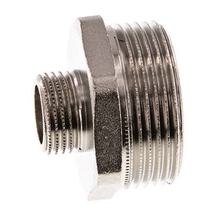 G 1 1/4'' x G 1/2'' Nickel plated Brass Double Nipple 16 Bar