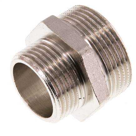 G 1 1/4'' x G 1'' Nickel plated Brass Double Nipple 16 Bar