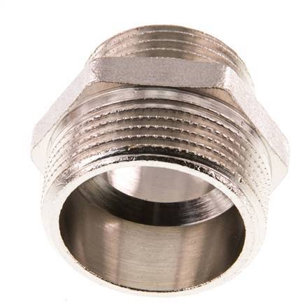 G 1 1/4'' x G 1'' Nickel plated Brass Double Nipple 16 Bar