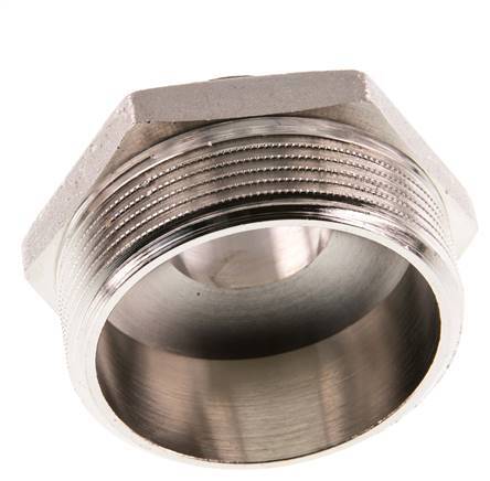 G 2'' x G 1'' Nickel plated Brass Double Nipple 16 Bar