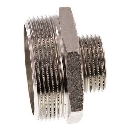 G 2'' x G 1'' Nickel plated Brass Double Nipple 16 Bar