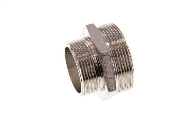 G 2'' x G 1 1/2'' Nickel plated Brass Double Nipple 16 Bar