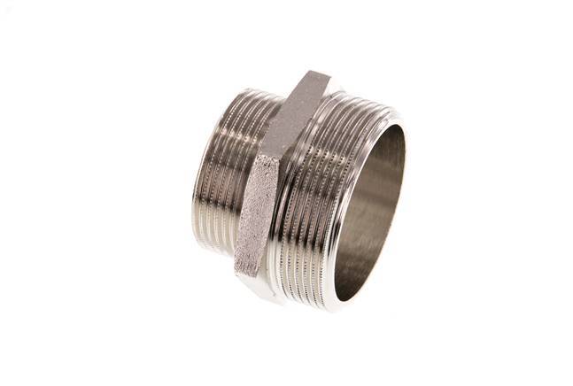 G 2'' x G 1 1/2'' Nickel plated Brass Double Nipple 16 Bar