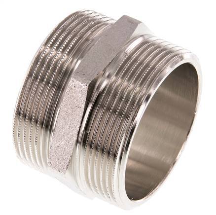 G 2'' Nickel plated Brass Double Nipple 16 Bar