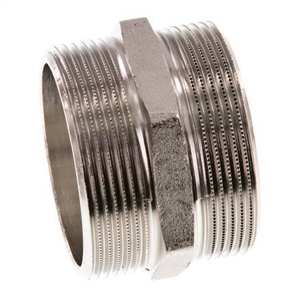 G 2'' Nickel plated Brass Double Nipple 16 Bar