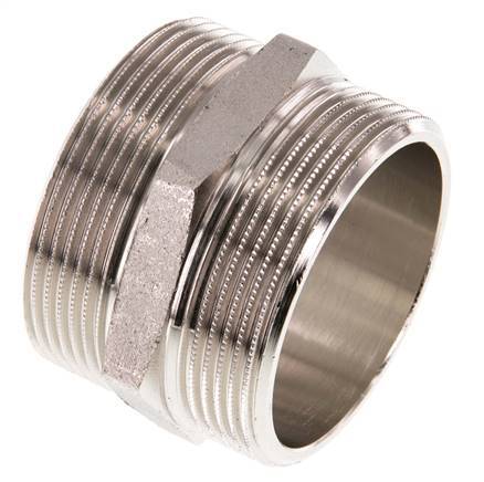 G 2'' Nickel plated Brass Double Nipple 16 Bar