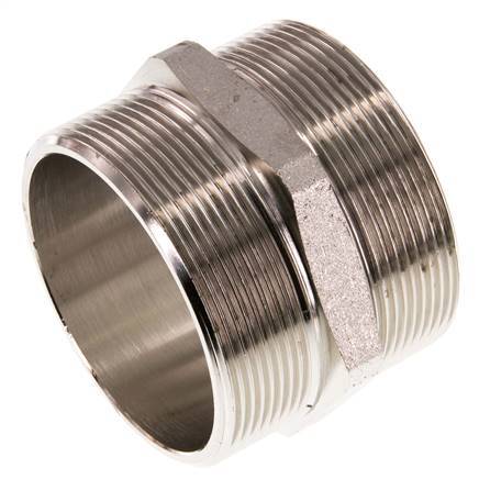 G 2 1/2'' Nickel plated Brass Double Nipple 16 Bar