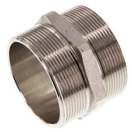 G 2 1/2'' Nickel plated Brass Double Nipple 16 Bar