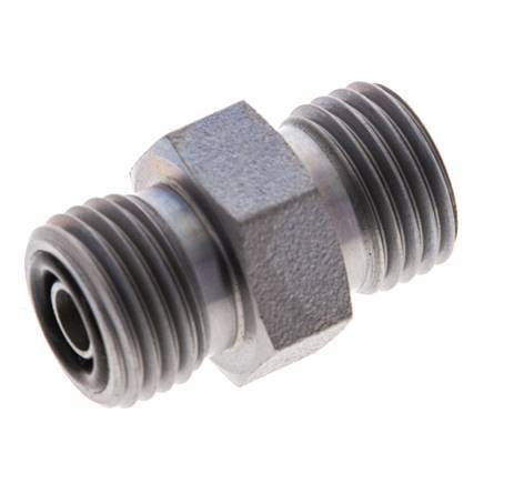 UNF 9/16''-18 Zinc plated Steel Double Nipple ORFS 630 Bar - Hydraulic [2 Pieces]