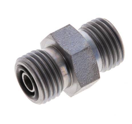 UNF 9/16''-18 Zinc plated Steel Double Nipple ORFS 630 Bar - Hydraulic [2 Pieces]