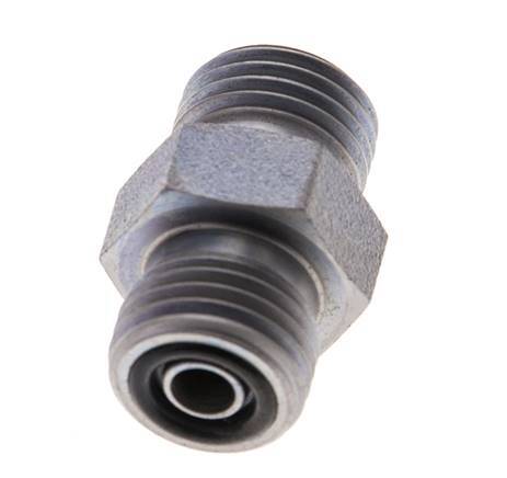 UNF 9/16''-18 Zinc plated Steel Double Nipple ORFS 630 Bar - Hydraulic [2 Pieces]