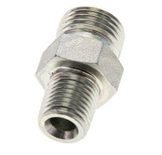 UN 11/16''-16 x 1/4'' NPT Zinc plated Steel Double Nipple ORFS 630 Bar - Hydraulic