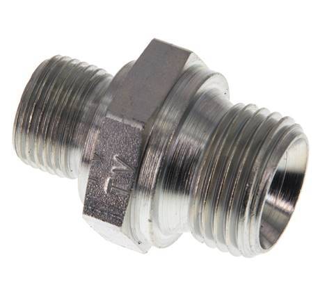 G 1/2'' x G 3/8'' Zinc plated Steel Double Nipple 400 Bar - Hydraulic [2 Pieces]