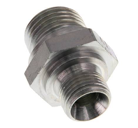 G 1/2'' x G 3/8'' Zinc plated Steel Double Nipple 400 Bar - Hydraulic [2 Pieces]