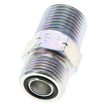 UN 13/16''-16 x 1/2'' NPT Zinc plated Steel Double Nipple ORFS 630 Bar - Hydraulic