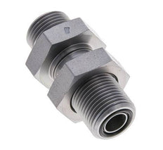 UN 13/16''-16 Male Zinc plated Steel Bulkhead Fitting ORFS 630 Bar - Hydraulic