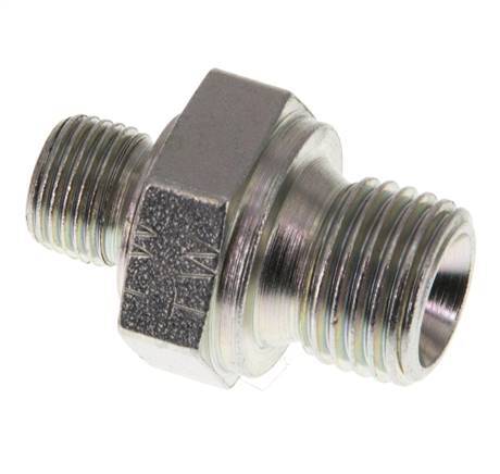 G 1/4'' x G 1/8'' Zinc plated Steel Double Nipple 400 Bar - Hydraulic [5 Pieces]