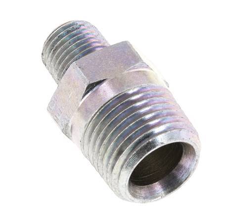 1/4'' NPT x 1/2'' NPT Zinc plated Steel Double Nipple 210 Bar