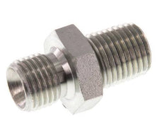 1/4'' NPT x G 1/4'' Zinc plated Steel Double Nipple 3-pieces 800 Bar - Hydraulic