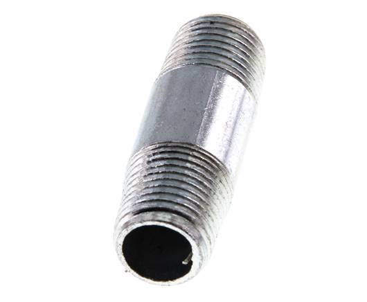 R 1/4'' Zinc plated Steel Double Pipe Nipple 50 Bar DIN 2982 - 40mm [2 Pieces]