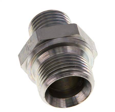 G 3/4'' x G 1/2'' Zinc plated Steel Double Nipple 400 Bar - Hydraulic