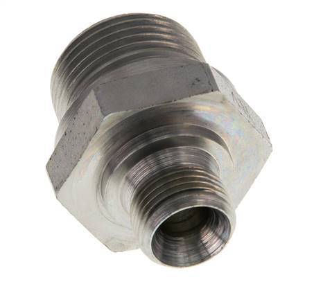 G 3/4'' x G 3/8'' Zinc plated Steel Double Nipple 400 Bar - Hydraulic